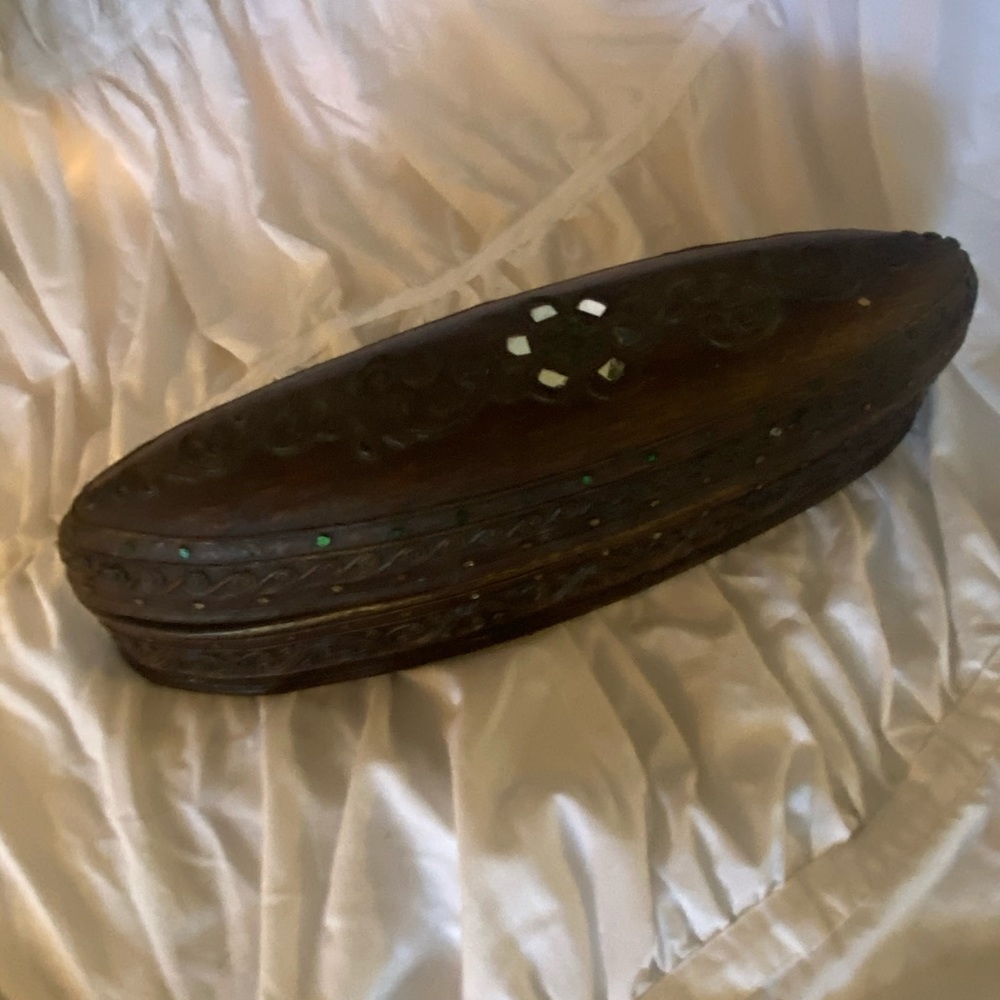 Hand carved mahogany box